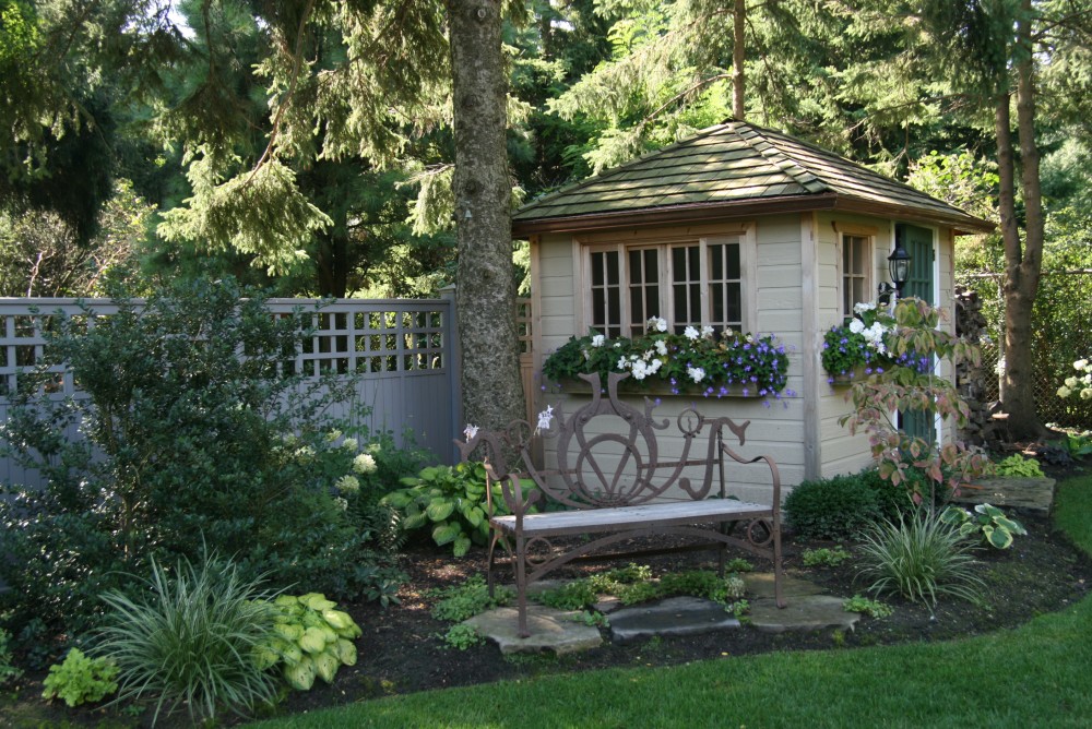 bench, shade garden, Summerwood shed